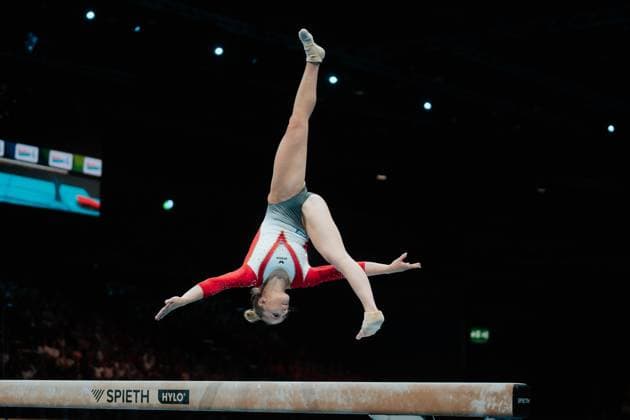 Bilder des Jahres 2025, Sport 05 Mai Sport Bilder des Tages Leipzig, Germany, May 28th 2025 Karina Schönmaier (GER) at a jump with somersault at the Balance Beam during the Mixed Team Final at the Artistic Gymnastics European Championships in Leipzig, Germany. (Gabor Baumgarten SPP) Copyright: xGaborxBaumgartenx xSPPx spp-en-GaBaSp-Gymnastics Europeans Mixed Team_2025_Gabor_Baumgarten-04096