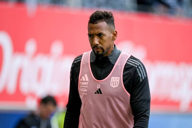 29 05 2025, Raiffeisen Arena Linz, AUT, Admiral Bundesliga, European Cup Play off, LASK Linz vs SK Rapid Vienna, in the picture Jerome Agyenim Boateng LASK during the warm up Linz Oberoesterreich Austria