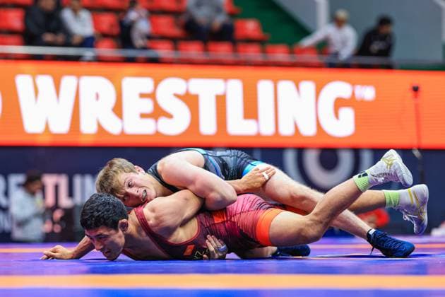 Wrestling Ulaanbaatar Open 2025 61kg FS Artem Gobaev UWW df Bekzat Almaz Uulu KGZ Copyright: xUnitedxWorldxWrestlingx xAmirrezx