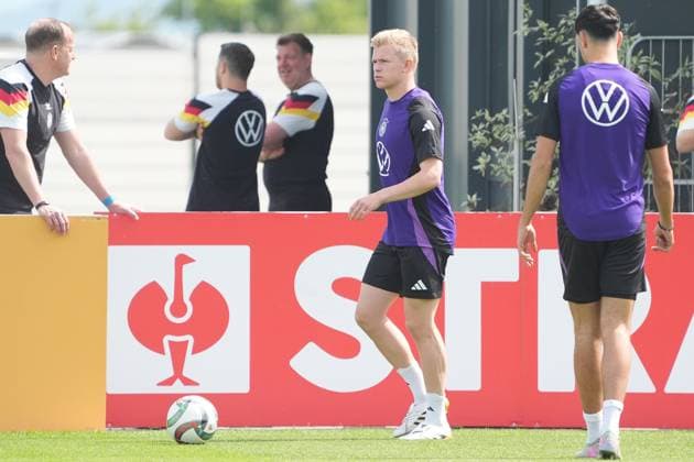 Jonathan Burkhardt Germany Germany, 16 Herzo Base 01 06 2025 German national team Nations League final round, preparation, Home Ground, HerzoBase, World of Adidas, Herzogenaurach