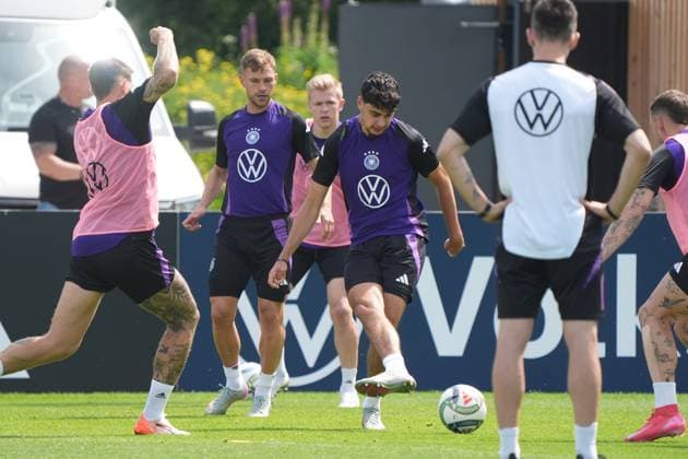 Aleksandar Pavlovic Germany Germany, 7 Herzo Base 01 06 2025 German national team Nations League final round, preparation, Home Ground, HerzoBase, World of Adidas, Herzogenaurach