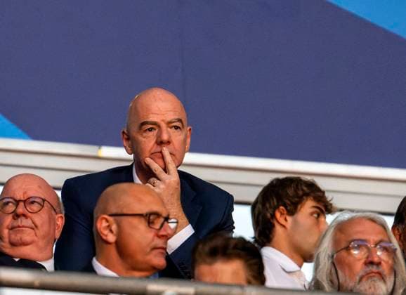 31 05 2025, Football UEFA Champions League Final 2025 Paris St Germain Inter Milan, in the Allianz Arena Munich Guests of honor, Gianni Infantino President FIFA