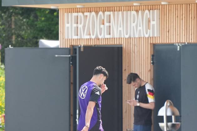 Aleksandar Pavlovic Germany Germany, 7 Herzo Base 01 06 2025 German national team Nations League final round, preparation, Home Ground, HerzoBase, World of Adidas, Herzogenaurach