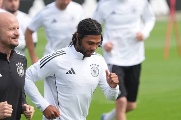 Serge Gnabry Germany Germany Herzo Base 03 06 2025 Training German national team Nations League final round, preparation, Home Ground, HerzoBase, World of Adidas, Herzogenaurach