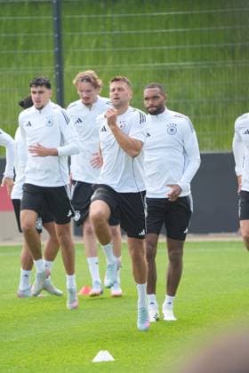 Aleksandar Pavlovic Germany Germany, 7 , Niklas Füllkrug Germany Germany, 13 ,Jonathan Tah Germany Germany Germany, 4 Herzo Base 03 06 2025 Training German National Team Nations League Final Round,Preparation, Home Ground, HerzoBase, World of Adidas, Herzogenaurach
