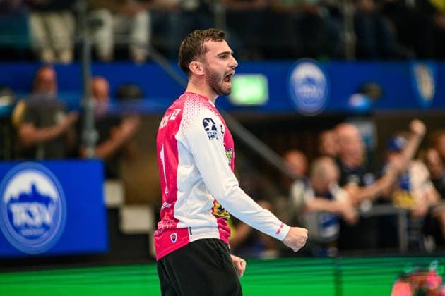 Matija Spikic ThSV Eisenach, 1 GER, ThSV Eisenach vs. 1 VfL Potsdam, Handball, 1 Bundesliga, Matchday 33, Season 2024 2025, 04 06 2025 GER, ThSV Eisenach vs. 1 VfL Potsdam, Handball, 1 Bundesliga, Matchday 33, Season 2024 2025, 04 06 2025 Eisenach Copyright: xEibner-Pressefoto MartinxHerbstx EP_MHT