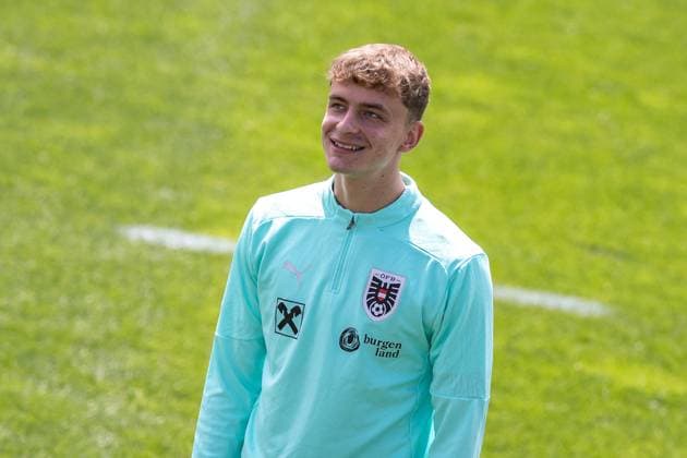 03 06 2025, Seefeld, AUT, FIFA World Cup 2026 qualifiers, ÖFB Nationalteam, Training, during an ÖFB training session before the World Cup qualifier against Romania in Group H, 3rd round on 03 June 2025 in Seefeld, Austria, in the picture Nikolas Konrad Veratschnig Nikolas Konrad Veratschnig during a trainings session of Austrian National Footballteam for the 2026 FIFA World Cup qualifiers in Seefeld, Austria on 2025 06 03 Expa Seefeld EP_gro