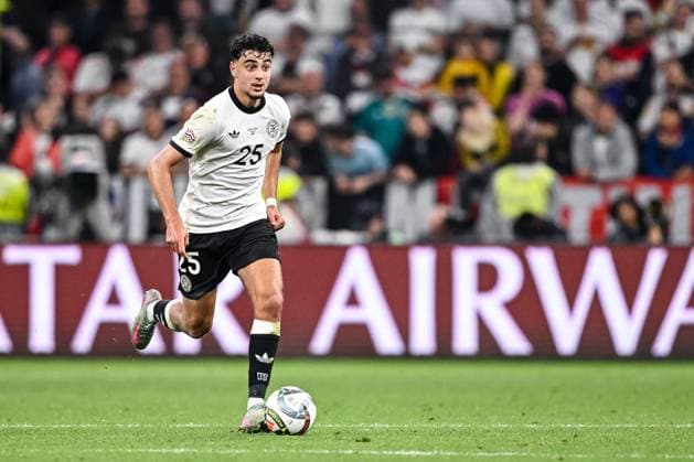 Aleksandar Pavlovic Germany controls the Ball during the UEFA Nations League 2025 semifinal match between Germany and Portugal at Munich Football Arena on June 4, 2025 in Munich, Germany Photo by Harry Langer DeFodi Images