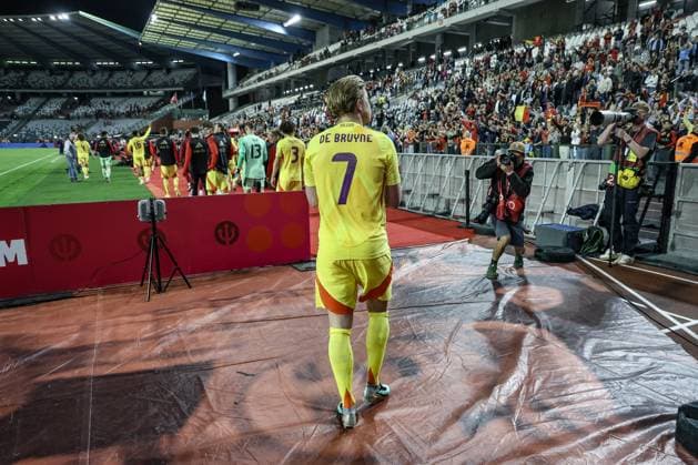 Belgium s Kevin De Bruyne celebrates after a soccer game between Belgian national team, Nationalteam Red Devils and Wales, Monday 09 June 2025 in Bussels, the second (out of 8) qualification games for the World Cup 2026. BRUNOxFAHY  x126553221x