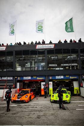 DTM, 5. + 6. Rennen Zandvoort 2025 - 92 Porsche 911 GT3 R (992), Manthey Junior Team: Morris Schuring; 91 Porsche 911 GT3 R (992), Manthey EMA: Thomas Preining Zandvoort Circuit Zandvoort Noord-Holland Niederlande Copyright: xGruppexCxPhotographyx