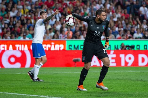 September 10, 2018, Lisbon, Lisbon, Portugal: Italy and AC Milan goalkeeper GIGIO DONNARUMMA (22) in action during the game of UEFA Nations League Final Tournament between Portugal and Italy at Estadio da Luz Lisbon Portugal - ZUMAs359 20180910_zsp_s359_020 Copyright: xAlexandrexdexSousax