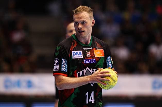 Omar Ingi Magnusson SC Magdeburg,14 Handball Bundesliga Season 2024 2025 SC Magdeburg vs SG Flensburg Handewitt at the GETEC Arena in Magdeburg single picture,action,handball,Germany,04 06 2025