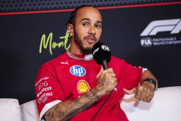 F1 - CANADIAN GRAND PRIX 2025 HAMILTON Lewis (gbr), Scuderia Ferrari SF-25, portrait press conference, PK, Pressekonferenz during the Formula 1 Pirelli Grand Prix du Canada 2025, 10th round of the 2025 FIA Formula One World Championship, WM, Weltmeisterschaft from June 14 to 16, 2025 on the Circuit Gilles Villeneuve, in MontrÃ al, Canada - MontrÃ alCanada  Copyright: xEricxAlonsox