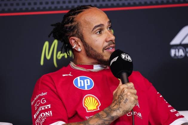 F1 - CANADIAN GRAND PRIX 2025 HAMILTON Lewis (gbr), Scuderia Ferrari SF-25, portrait press conference, PK, Pressekonferenz during the Formula 1 Pirelli Grand Prix du Canada 2025, 10th round of the 2025 FIA Formula One World Championship, WM, Weltmeisterschaft from June 14 to 16, 2025 on the Circuit Gilles Villeneuve, in MontrÃ al, Canada - MontrÃ alCanada  Copyright: xEricxAlonsox