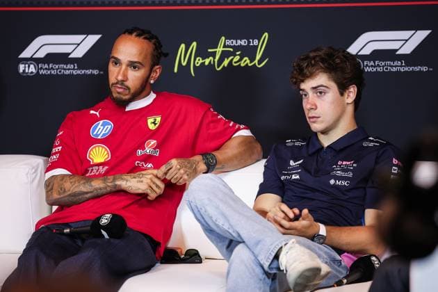 F1 - CANADIAN GRAND PRIX 2025 HAMILTON Lewis (gbr), Scuderia Ferrari SF-25, portrait and COLAPINTO Franco (arg), Alpine F1 Team A525, portrait press conference, PK, Pressekonferenz during the Formula 1 Pirelli Grand Prix du Canada 2025, 10th round of the 2025 FIA Formula One World Championship, WM, Weltmeisterschaft from June 14 to 16, 2025 on the Circuit Gilles Villeneuve, in MontrÃ al, Canada - MontrÃ alCanada  Copyright: xEricxAlonsox