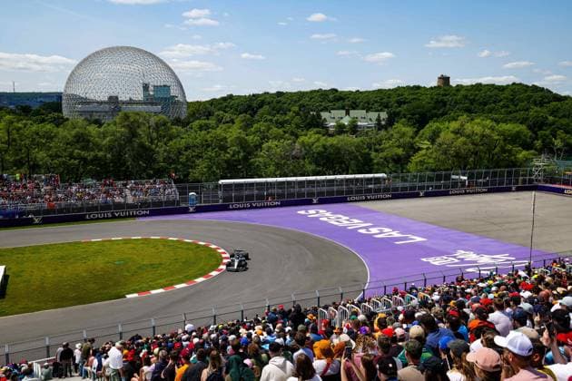 F1 - CANADIAN GRAND PRIX 2025 63 RUSSELL George (gbr), Mercedes AMG F1 Team W16, action during the Formula 1 Pirelli Grand Prix du Canada 2025, 10th round of the 2025 FIA Formula One World Championship, WM, Weltmeisterschaft from June 14 to 16, 2025 on the Circuit Gilles Villeneuve, in MontrÃ al, Canada - MontrÃ alCanada  Copyright: xFLORENTxGOODENx