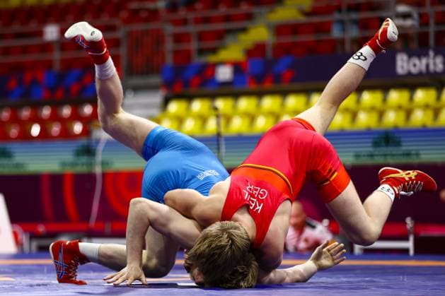 Wrestling U17 European Championships 2025 71kg FS Jason Keil GER df Ismail Erzanukaev POL Copyright: xUnitedxWorldxWrestlingx xJakexKix