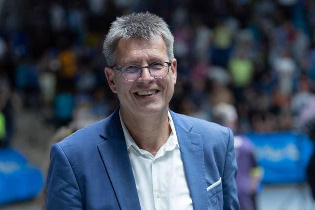 TTF Liebherr Ochsenhausen Borussia Düsseldorf, Liebherr TTBL Final 2025 Thomas Weikert, President German Olympic Sports Confederation Liebherr TTBL Final 2025 between TTF Liebherr Ochsenhausen and Borussia Düsseldorf on June 15, 2025 in the Süwag Energie ARENA in Frankfurt am Main , Frankfurt am Main Hessen Germany Süwag Energie ARENA