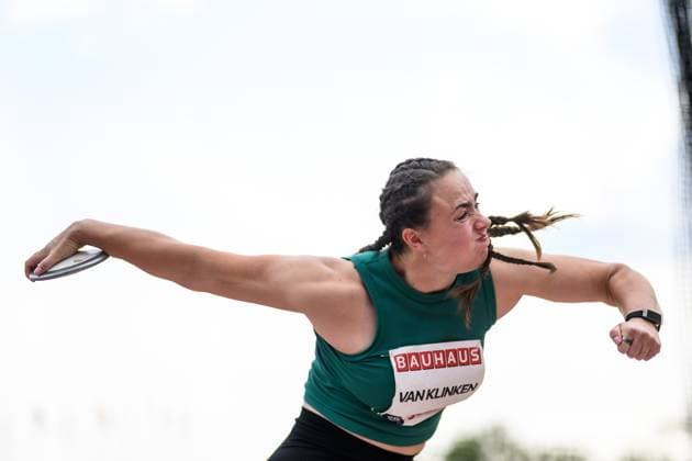 250615 Jorinde van Klinken of Netherlands competes in women™s discus throw during Bauhaus galan, part of the Diamond League series, June 15, 2025 in Stockholm Photo Joel Marklund BILDBYRAN kod JM SH0634 bbeng friidrott athletics friidrett diamond league bauhaus galan stockholm  Copyright: JOELxMARKLUND BB250615JM128