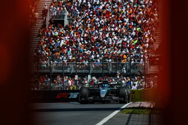 F1 - CANADIAN GRAND PRIX 2025 63 RUSSELL George (gbr), Mercedes AMG F1 Team W16, action during the Formula 1 Pirelli Grand Prix du Canada 2025, 10th round of the 2025 FIA Formula One World Championship, WM, Weltmeisterschaft from June 14 to 16, 2025 on the Circuit Gilles Villeneuve, in MontrÃ al, Canada - MontrCanada  Copyright: xFLORENTxGOODENx
