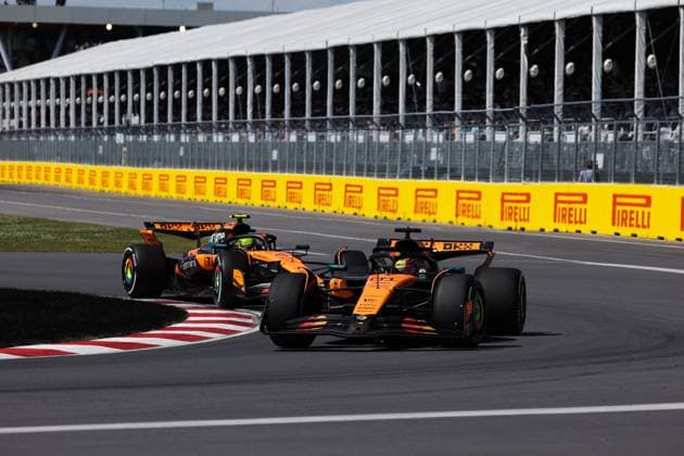 F1 - CANADIAN GRAND PRIX 2025 81 PIASTRI Oscar (aus), McLaren F1 Team MCL39, action, 04 NORRIS Lando (gbr), McLaren F1 Team MCL39, action during the Formula 1 Pirelli Grand Prix du Canada 2025, 10th round of the 2025 FIA Formula One World Championship, WM, Weltmeisterschaft from June 14 to 16, 2025 on the Circuit Gilles Villeneuve, in MontrÃ al, Canada - MontrCanada  Copyright: xFLORENTxGOODENx