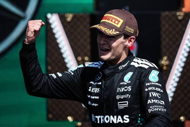 F1 - CANADIAN GRAND PRIX 2025 RUSSELL George (gbr), Mercedes AMG F1 Team W16, portrait podium during the Formula 1 Pirelli Grand Prix du Canada 2025, 10th round of the 2025 FIA Formula One World Championship, WM, Weltmeisterschaft from June 14 to 16, 2025 on the Circuit Gilles Villeneuve, in MontrÃ al, Canada - MontrÃ alCanada  Copyright: xEricxAlonsox