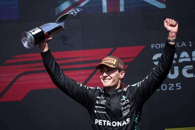 F1 - CANADIAN GRAND PRIX 2025 RUSSELL George (gbr), Mercedes AMG F1 Team W16, portrait podium during the Formula 1 Pirelli Grand Prix du Canada 2025, 10th round of the 2025 FIA Formula One World Championship, WM, Weltmeisterschaft from June 14 to 16, 2025 on the Circuit Gilles Villeneuve, in MontrÃ al, Canada - MontrÃ alCanada  Copyright: xEricxAlonsox