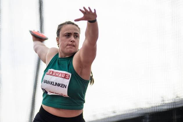 250615 Jorinde van Klinken of Netherlands competes in women™s discus throw during Bauhaus galan, part of the Diamond League series, June 15, 2025 in Stockholm Photo Joel Marklund BILDBYRAN kod JM SH0634 bbeng friidrott athletics friidrett diamond league bauhaus galan stockholm diskus dam  Copyright: JOELxMARKLUND BB250615JM164