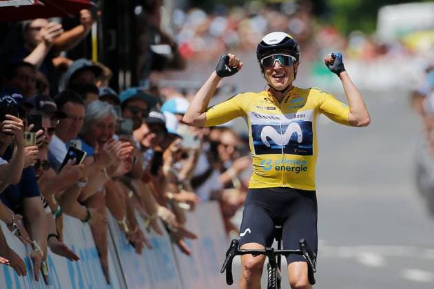 TDS Women Winner Marlen Reusser SUI Team Movistar 15 06 2025 Kuessnacht, SWITZERLAND, Tour de Suisse Women 4 Stage Kuessnacht Kuessnacht Winner Marlen Reusser SUI Team Movistar