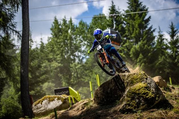 Whoop Mountainbike Downhill Worldcup Val di Sole JEWETT Dane at Whoop Mountainbike Downhill Worldcup Val di Sole, 19 06 2025,in , photo Sebastian Sternemann