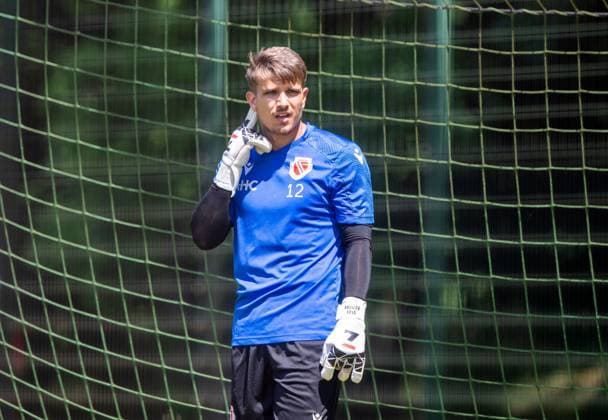 Football, Men, Season 2025 26, 3 Liga, FC Energie Cottbus, Training kick-off, Trial player goalkeeper Max Böhnke TSV Aubstadt , 22 06 2025, Copyright: xSebastianxRäppold MatthiasxKochx