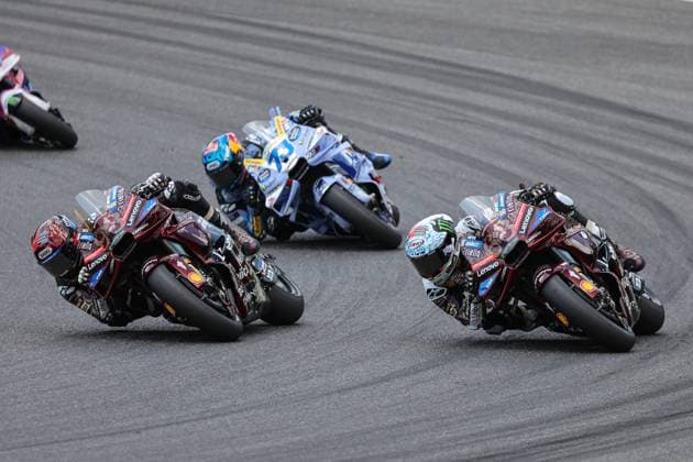 Foto IPP Enrico Schiavi Scarperia 22-06-2025 MotoGP Gran Premio Motociclismo di Italia 2025 Gara nella foto: Marc Marquez - Ducati Lenovo Team guida il gruppo alla partenza seguito da Francesco Bagnaia - Ducati Lenovo Team ed Alex Marquez - BK8 Gresini Racing MotoGP Scarperia italy ITALY ITALY  Copyright: xR4924_italyphotopressx