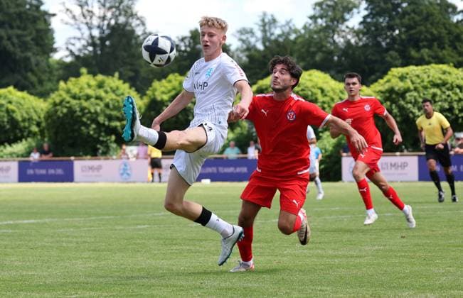 28 06 2025, Germany, Stuttgart, Soccer Regionalliga Südwest, Test match, SV Stuttgarter Kickers vs VfR Mannheim, Oskar Hencke Kickers