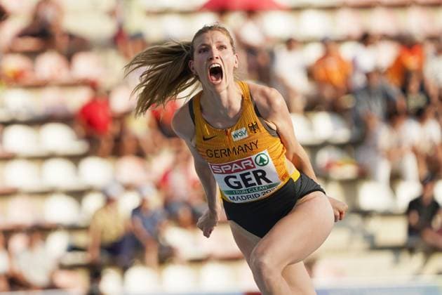 Leichtathletik, athletics, Team Europameisterschaften, European Team Championships Super League 2025 ,1 Div Vallehermoso Stadium Madrid , 27 06 29 06 2025 High Jump Women High Jump Women, Imke Onnen Germany,