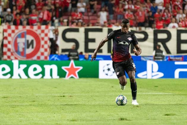 September 17, 2019, Lisbon, Lisbon, Portugal: Leipzig defender from France NORDI MUKIELE (22) in action during the game for UEFA Champions League between Benfica and Leipzig at Estadio da Luz Lisbon Portugal - ZUMAs359 20190917_zsp_s359_012 Copyright: xAlexandrexdexSousax