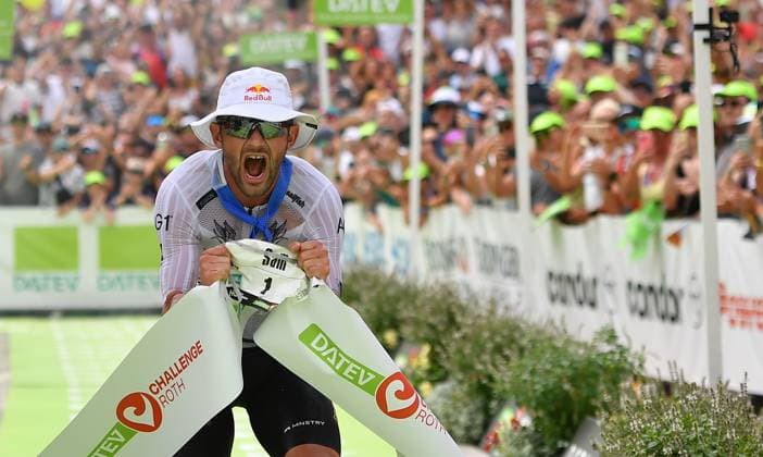 06 07 2025 Triathlon 2025 DATEV Challenge Roth 2025 Sportfoto Zink OGo xogox Finish 1 Place Time 07 29 35 Laidlow Sam FRA