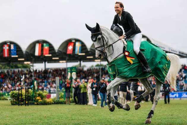 CHIO Aachen 2025 06 07 2025 Martin Fuchs on Leone Jei at the Rolex Grand Prix, the Grand Prix of Aachen on 06 07 2025 at the CHIO Aachen 2025 on the CHIO grounds Copyright: xBEAUTIFULxSPORTS Freisenx