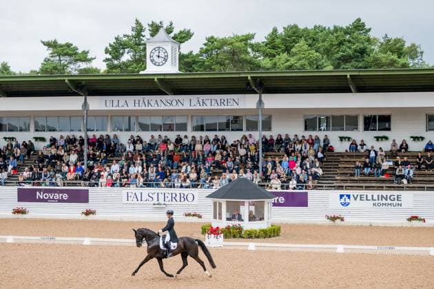 250712 Svenja Kämper Meyer of Germany with horse Amanyara M Frh competes in FEI Dressage Nations Cup Grand Prix during Falsterbo Horse Show on July 12, 2025 in Falsterbo Photo Petter Arvidson BILDBYRAN kod PA PA1057 ridsport equestrian falsterbo horse show bbeng falsterbo dressyr  Copyright: PETTERxARVIDSON BB250712PA047