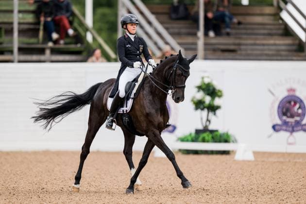 250713 Svenja Kämper Meyer of Germany with horse Amanyara M Frh competes in FEI Dressage Nations Cup Grand Prix Special during Falsterbo Horse Show on July 13, 2025 in Falsterbo Photo Petter Arvidson BILDBYRAN kod PA PA1058 ridsport equestrian falsterbo horse show bbeng falsterbo dressyr  Copyright: PETTERxARVIDSON BB250713PA001
