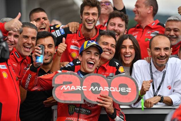 13 07 2025, xekx, Motorsport MotoGP, LIQUI MOLY Motorrad Grand Prix Deutschland Sieger, 1 Platz, Marc Marquez ESP, Ducati Lenovo Team, Ducati 200 MotoGP Rennen DFL DFB REGULATIONS PROHIBIT ANY USE OF PHOTOGRAPHS as IMAGE SEQUENCES and or QUASI VIDEO Oberlungwitz