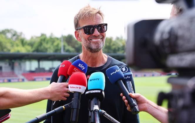 Training kick-off RB Leipzig Bundesliga Leipzig, 14 07 2025, Training Center Cottaweg, Fußball Bundesliga , RB Leipzig training start for the 2025 season 26 , In the picture Jürgen Klopp Head of Global Soccer, Red Bull , Interview ,