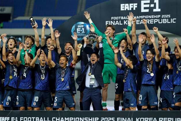 Hajime Moriyasu head coach (JPN), Japan team group, Mannschaftsbild, Totale JULY 15, 2025 - Football Soccer : EAFF E-1 Football Championship 2025 Men s match between Japan - South Korea at Yongin Mireu Stadium in Yongin, South Korea. Noxthirdxpartyxsales  aflo_297832883