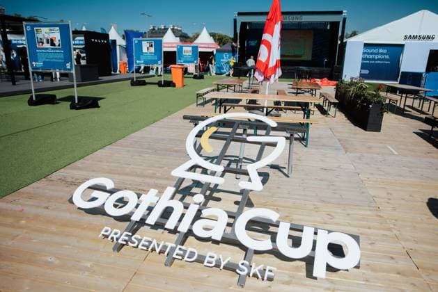 Gothenburg, Sweden, July 14th 2025 A view of the Gothia Cup event area with the official logo and flags on display, creating a vibrant and welcoming atmosphere for participants and visitors during the Gothia Cup 2025 in Gothenburg, Sweden. (Gabor Baumgarten SPP) Copyright: xGaborxBaumgartenx xSPPx spp-en-GaBaSp-25_Gothia Day 1_Gabor Baumgarten-522447