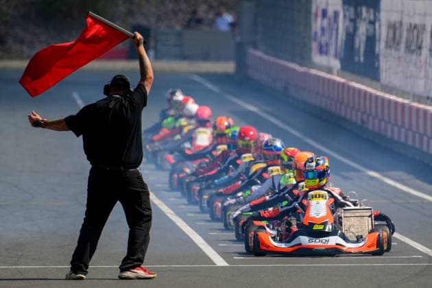 Starting grid of class KZ2, Maximilian Schleimer GER CPB Sport, re , front GER, Motorsport, Karting, FIA Karting European Championship, Qualifying Heat KZ2, 19 07 2025 GER, Motorsport, Karting, FIA Karting European Championship, Qualifying Heat KZ2, 19 07 2025 Muelsen Copyright: xEibner-Pressefoto BertxHarzerx EP_BHR