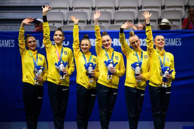 Sport Bilder des Tages ESSEN, GERMANY - 19 JULY, 2025: Kateryna Hrachova, Valeriia PANCHENKO, Emiliia LAVRYNETS, Daniela CHEBATAROVA, Marta BORYS, Bohdana MELNYK - Basketball, match, Germany vs Poland,, Rhine-Ruhr 2025 FISU World University Games at Messe. Copyright: xVITALIIxKLIUIEVx