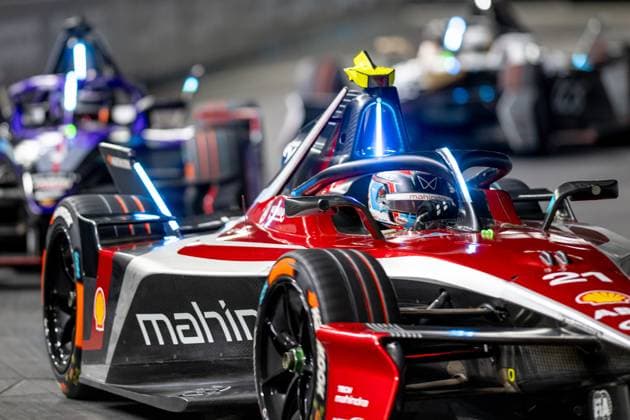 Nyck de Vries driving for MAHINDRA RACING during the London E-Prix at the ExCel Centre, London Docklands, UK on 26 July 2025. Copyright: xPhilxHutchinsonx 43670080