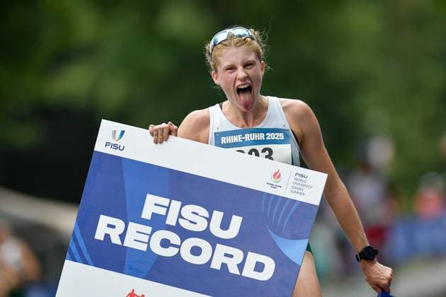 27 07 2025, xkaix, athletics, FISU World University Games 2025 v l Elizabeth McMillen wins with FISU record Bochum kp