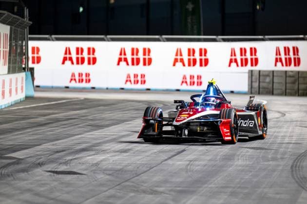 Nyck de Vries driving for MAHINDRA RACING during the London E-Prix at the ExCel Centre, London Docklands, UK on 27 July 2025. Copyright: xPhilxHutchinsonx 43670140