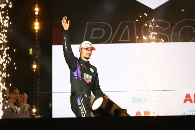 2025 FORMULA E LONDON ePRIX WEHRLEIN Pascal (ger), TAG Heuer Porsche Formula E Team, Porsche 99X Electric, portrait, podium during the London ePrix, 15th and 16th round of the 2024-25 ABB FIA Formula E World Championship, WM, Weltmeisterschaft on the ExCel London Circuit from July 25 to 27, 2025 in London, United Kingdom - LondonUnited Kingdom  Copyright: xAndrÃ xFerreirax