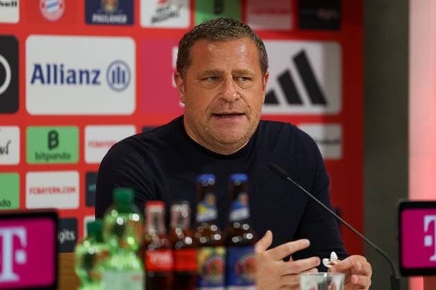 Max Eberl FC Bayern Muenchen, Chief Sports Officer , GER, Presentation Luis Diaz, FC Bayern Muenchen, Football, Press conference, Season 2025 2026, 31 07 2025, GER, Presentation Luis Diaz, FC Bayern Muenchen, Football, Press conference, Season 2025 2026, 31 07 2025 Muenchen Copyright: xEibner-Pressefoto JennixMaulx EP_JML